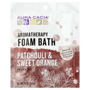 Aura Cacia Banho de Espuma de Aromaterapia Patchuli e Laranja Doce Pacífico 709 g (25 oz)