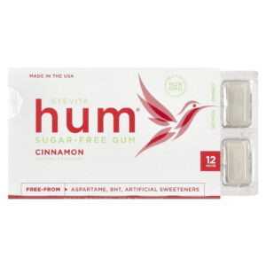 Stevita Naturals Hum® Goma de Mascar Sem Açúcar Canela 12 Unidades