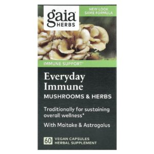 Gaia Herbs Everyday Immune Mushrooms e Ervas 60 Cápsulas Veganas