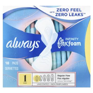 Always Espuma Flexível Infinita com Abas Regular 18 Absorventes