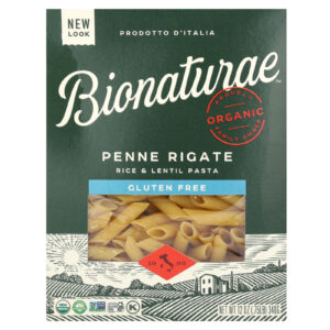 Bionaturae Macarrão de Arroz e Lentilha Sem Glúten Penne Rigate 340 g (12 oz)