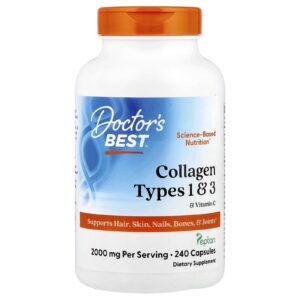 Doctors Best Colágeno Tipos 1 e 3 com Vitamina C 240 Cápsulas