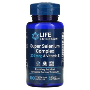 Life Extension Complexo Super Selênio e Vitamina E 200 mcg 100 Cápsulas Vegetarianas