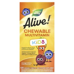 Natures Way Alive!® Infantil Multivitamínico Mastigável Acima de 2 Anos Laranja e Frutos Silvestres 120 Comprimidos Mastigáveis