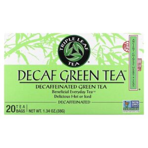 Triple Leaf Tea Chá Verde Descafeinado 20 Saquinhos de Chá 38 g (134 oz)