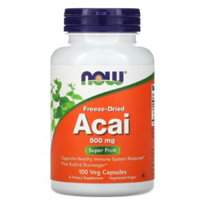 NOW Foods Açaí Liofilizado 500 mg 100 Cápsulas Vegetais
