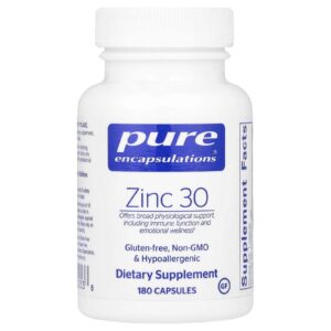 Pure Encapsulations Zinco 30 180 Cápsulas (30 mg por Cápsula)