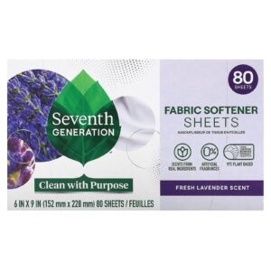 Seventh Generation Folhas de Amaciante de Roupas Lavanda Fresca 80 Folhas