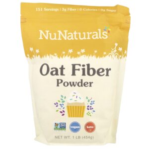 NuNaturals Fibra de Aveia em Pó 454 g (1 lb)