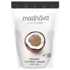Madhava Açúcar de Coco Orgânico Não Refinado 454 g (16 oz)
