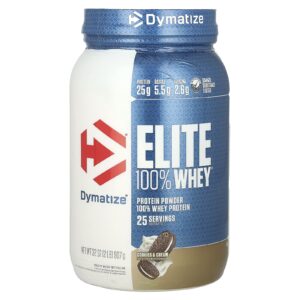 Dymatize Elite 100% Proteína Whey em Pó Cookies e Creme 907 g (2 lbs)