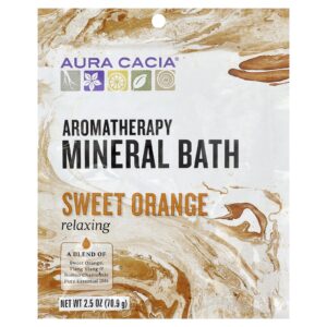 Aura Cacia Banho Mineral de Aromaterapia Relaxante e Laranja Doce 2.5 oz (709 g)