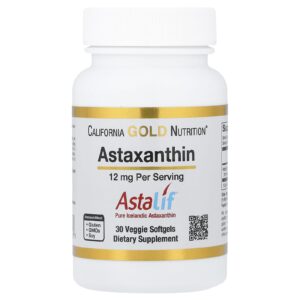 California Gold Nutrition AstaLif Astaxanthin Islandesa Pura 12 mg 30 Cápsulas Softgel Vegetais