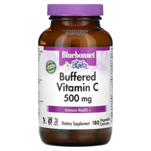 Bluebonnet Nutrition Vitamina C tamponada 500 mg 180 cápsulas vegetais