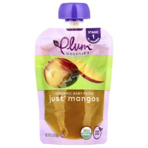 Plum Organics Alimentos orgânicos para bebês Estágio 1 apenas mangas 35 oz (99 g)