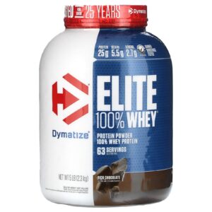 Dymatize Elite 100% Proteína Whey em Pó Chocolate Intenso 23 kg (5 lb)