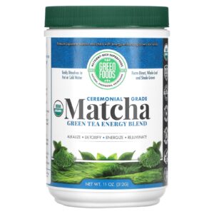 Green Foods Mistura Energizante de Chá Verde Matcha de Qualidade Cerimonial 11 oz (312 g)