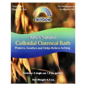 Rainbow Research Banho de Aveia Coloidal 100% Natural Sem Perfume 3 Embalagens 15 oz Cada