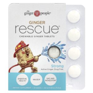 The Ginger People Ginger Rescue Comprimidos Mastigáveis de Gengibre Forte 24 Comprimidos 156 g (055 oz)