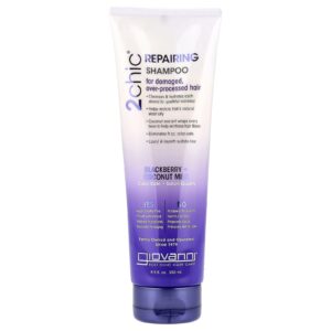 Giovanni 2chic Shampoo Reparador para Cabelos Danificados e Processados Amora e Leite de Coco frasco de 85 oz (250 ml)