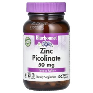 Bluebonnet Nutrition Picolinato de Zinco 50 mg 100 Cápsulas Vegetais