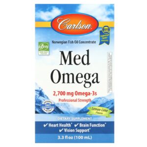 Carlson Med Ômega Limão-siciliano e Lima 2.700 mg 100 ml (33 fl oz)