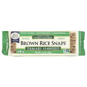 Edward & Sons Biscoitos de Arroz Marrom Assados com Grãos Integrais Algas Marinhas e Tamari 35 oz (100 g)