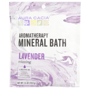 Aura Cacia Banho Aromaterapêutico Mineral Lavanda Relaxante 25 oz (709 g)