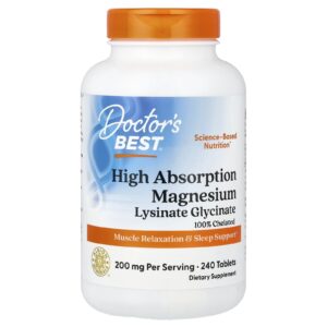 Doctors Best Magnésio de Alta Absorção 240 Comprimidos (100 mg por comprimido)