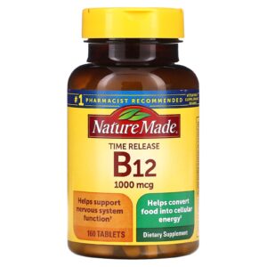 Nature Made B12 Liberação de Tempo 1.000 mcg 160 Comprimidos