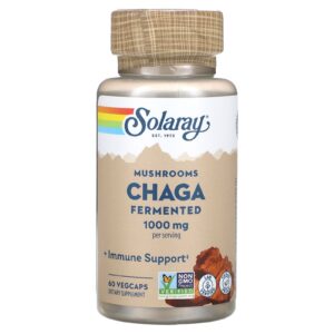 Solaray Cogumelos Chaga Fermentados 60 VegCaps (500 mg por Cápsula)