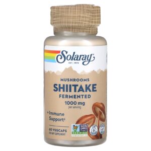 Solaray Cogumelos Shiitake Fermentados 60 VegCaps (500 mg por Cápsula)