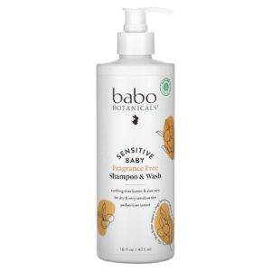 Babo Botanicals Para a Pele Sensível dos Bebês Shampoo e Sabonete Corporal Sem Perfume 473 ml (16 fl oz)