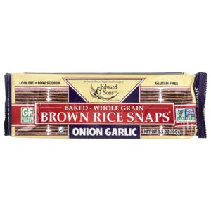 Edward & Sons Baked Brown Rice Snaps® Cebola e Alho 100 g (35 oz)
