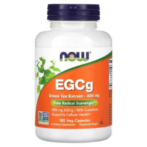 NOW Foods EGCg Extrato de Chá Verde 400 mg 180 Cápsulas Vegetais