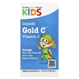 California Gold Nutrition Children’s Liquid Gold C Vitamina C Classe USP Sabor Natural de Laranja 118 ml (4 fl oz)