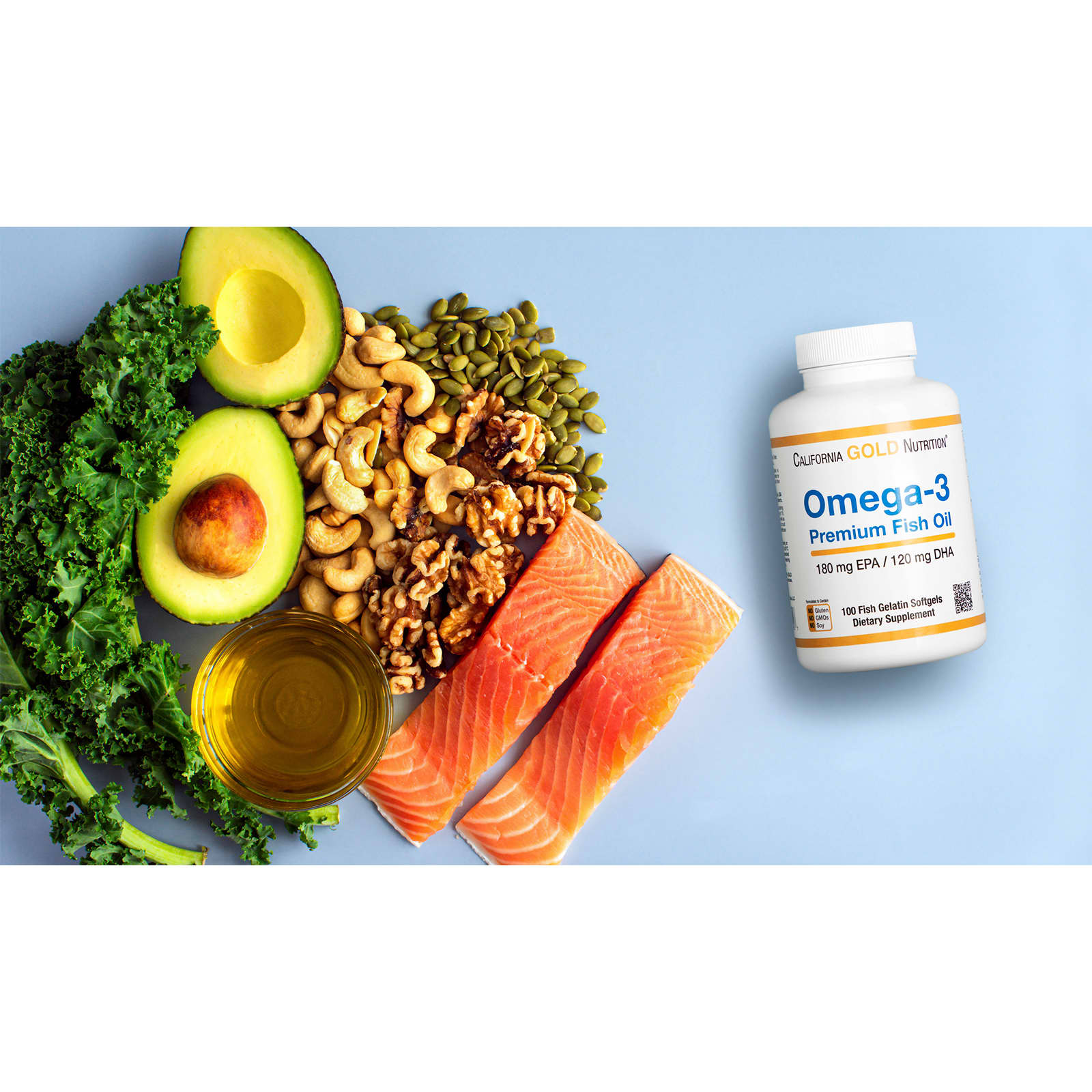 California Gold Nutrition Óleo de Peixe Premium Ômega-3 100 Cápsulas Softgel de Gelatina de Peixe (1.100 mg por Cápsula Softgel) - Imagem 14