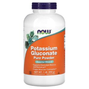 NOW Foods Gluconato de Potássio Puro em Pó 454 g (1 lb)