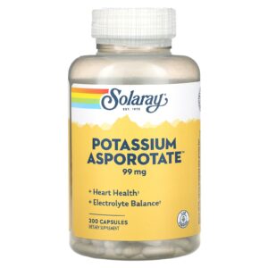 Solaray Asporotato de Potássio 99 mg 200 Cápsulas