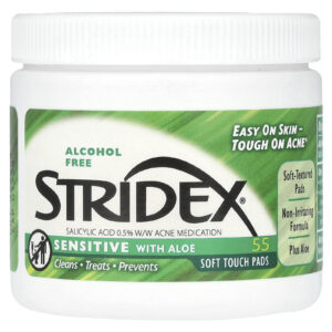 Stridex Sensível com Aloe Sem Álcool 55 Discos de Toque Macio