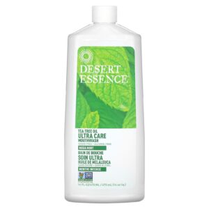 Desert Essence Enxaguante bucal Ultra Care Óleo de Melaleuca Mega Hortelã 473 ml (16 fl oz)