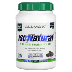 ALLMAX IsoNatural Isolato 100% Ultrapuro de Proteína Whey Natural Chocolate 2 lbs (907 g)