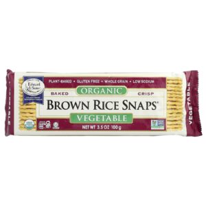 Edward & Sons Snaps de Arroz Integral Crocante Assado Orgânico Vegetal 100 g (35 oz)