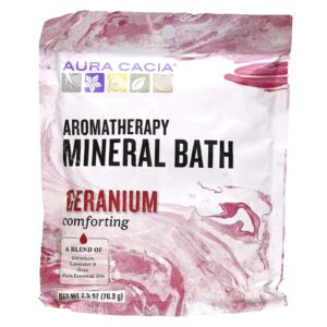 Aura Cacia Banho Mineral de Aromaterapia Gerânio Reconfortante 709 g (25 oz)