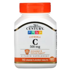 21st Century C mastigável Sabor Laranja 500 mg 110 Comprimidos
