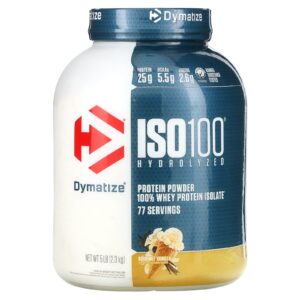 Dymatize ISO100® Hidrolisado 100% de Isolado de Proteína Whey Baunilha Gourmet 23 kg (5 lb)
