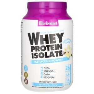 Bluebonnet Nutrition Isolado de Proteína Whey Baunilha Francesa 924 g (2 lbs)