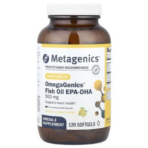 Metagenics OmegaGenics® Óleo de Peixe EPA-DHA Limão Natural 500 mg 120 Cápsulas Softgel