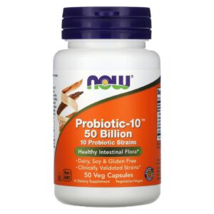 NOW Foods Probiotic-10 50 Bilhões 50 Cápsulas Vegetais