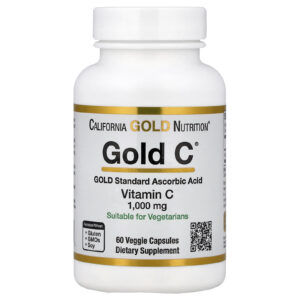California Gold Nutrition Gold C™ Vitamina C de Classe USP 1.000 mg 60 Cápsulas Vegetais